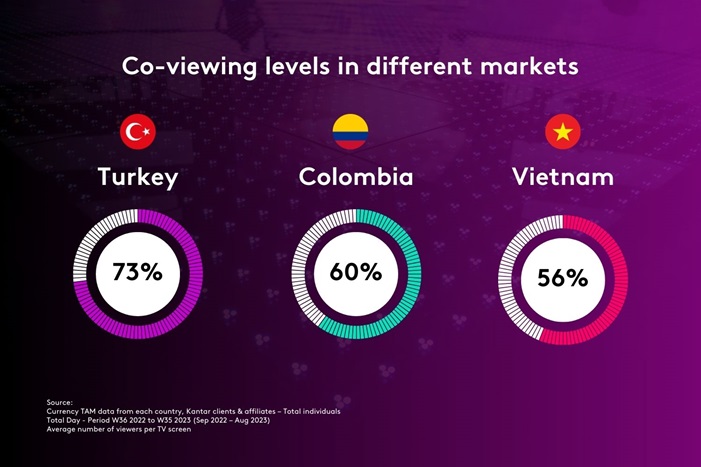 Co-viewing levels in different markets
