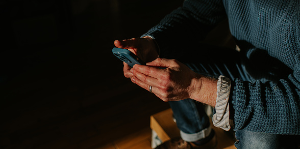 Man holding a mobile phone