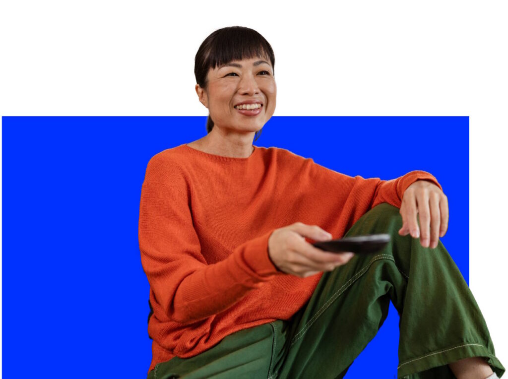 People with Devices Blue Backgrounds